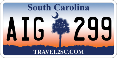 SC license plate AIG299