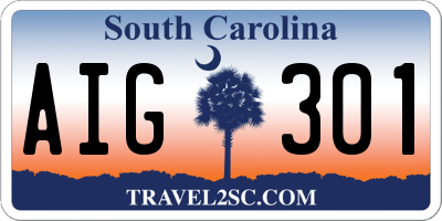 SC license plate AIG301