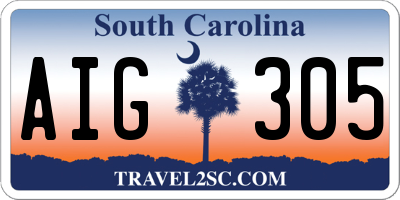 SC license plate AIG305