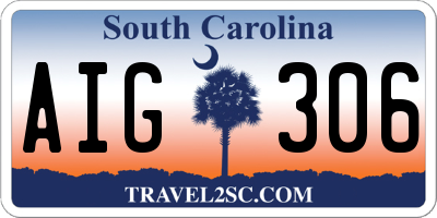 SC license plate AIG306