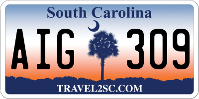 SC license plate AIG309