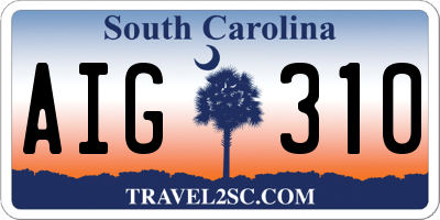 SC license plate AIG310