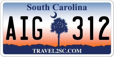 SC license plate AIG312