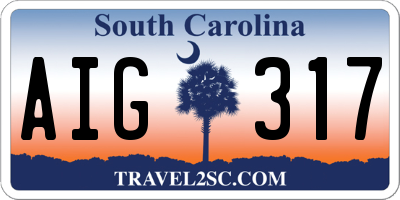 SC license plate AIG317