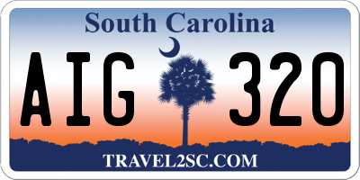 SC license plate AIG320