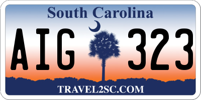 SC license plate AIG323