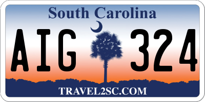 SC license plate AIG324