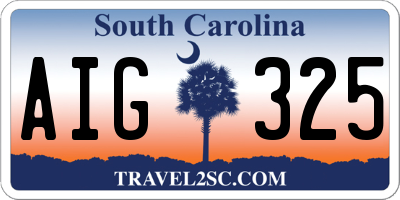 SC license plate AIG325