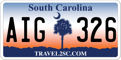 SC license plate AIG326