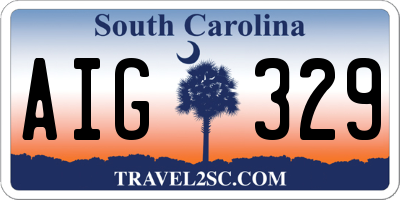SC license plate AIG329
