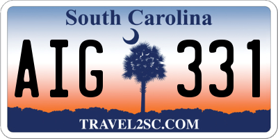 SC license plate AIG331