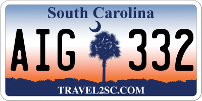 SC license plate AIG332