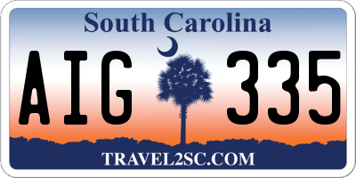 SC license plate AIG335