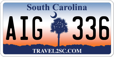 SC license plate AIG336