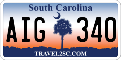 SC license plate AIG340