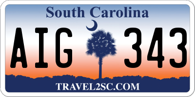 SC license plate AIG343