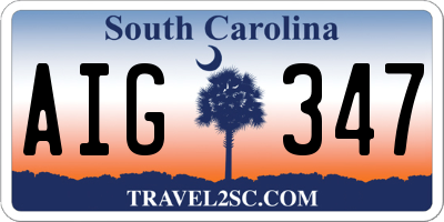 SC license plate AIG347
