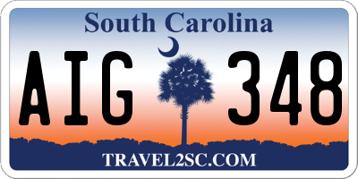 SC license plate AIG348