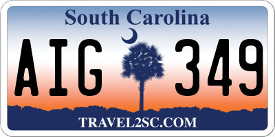 SC license plate AIG349