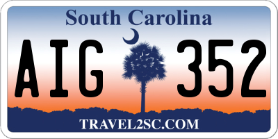 SC license plate AIG352