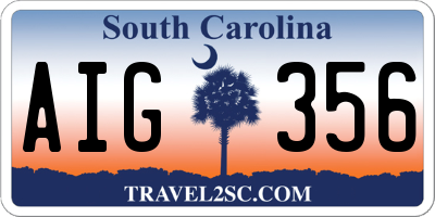 SC license plate AIG356