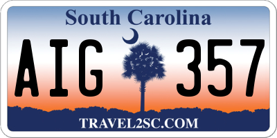 SC license plate AIG357