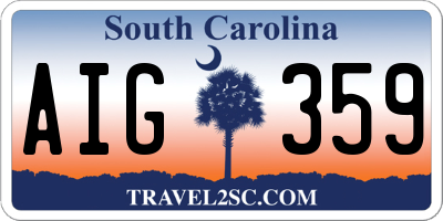 SC license plate AIG359