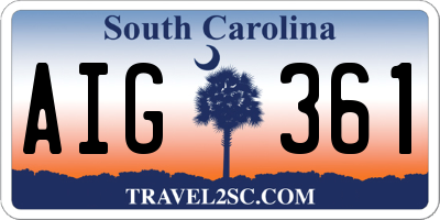 SC license plate AIG361