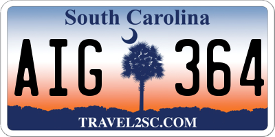 SC license plate AIG364