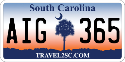 SC license plate AIG365