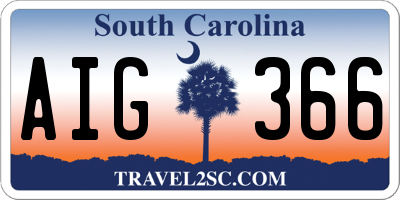 SC license plate AIG366