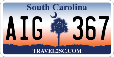 SC license plate AIG367