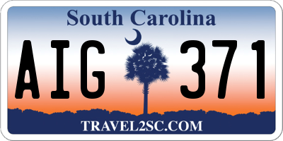 SC license plate AIG371