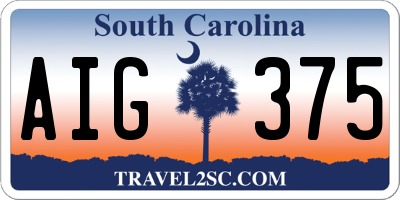 SC license plate AIG375