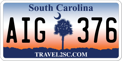 SC license plate AIG376