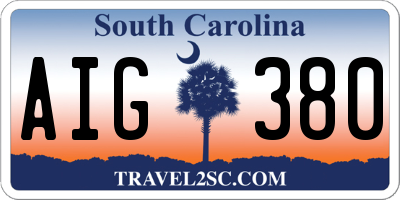 SC license plate AIG380