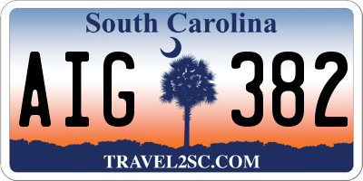 SC license plate AIG382