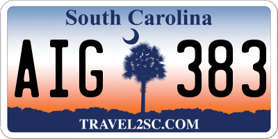 SC license plate AIG383