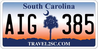 SC license plate AIG385