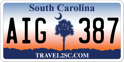 SC license plate AIG387
