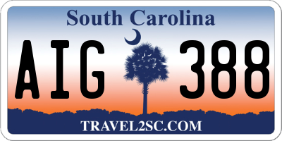 SC license plate AIG388