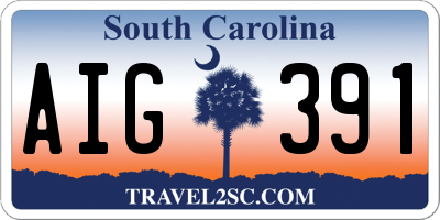SC license plate AIG391