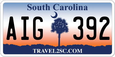 SC license plate AIG392