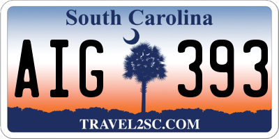 SC license plate AIG393
