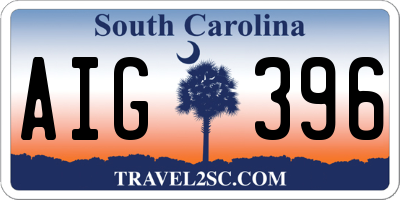 SC license plate AIG396