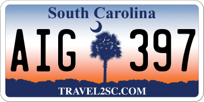 SC license plate AIG397