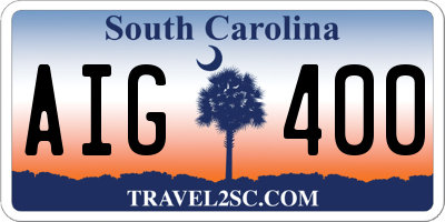 SC license plate AIG400