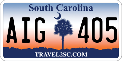 SC license plate AIG405