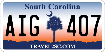 SC license plate AIG407