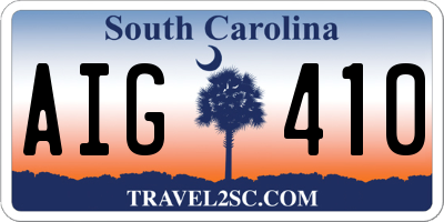 SC license plate AIG410
